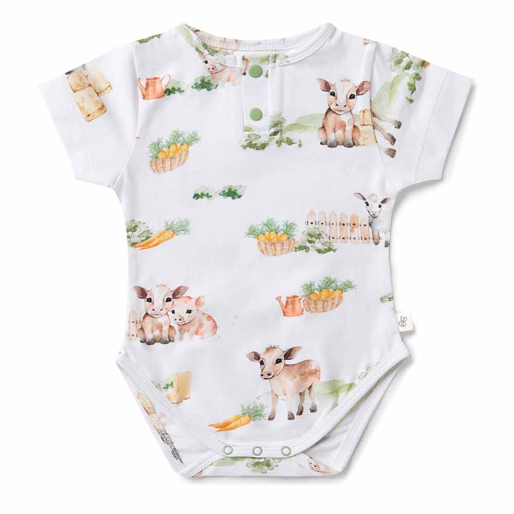Snuggle Hunny - Farm Short Sleeve Organic Bodysuit