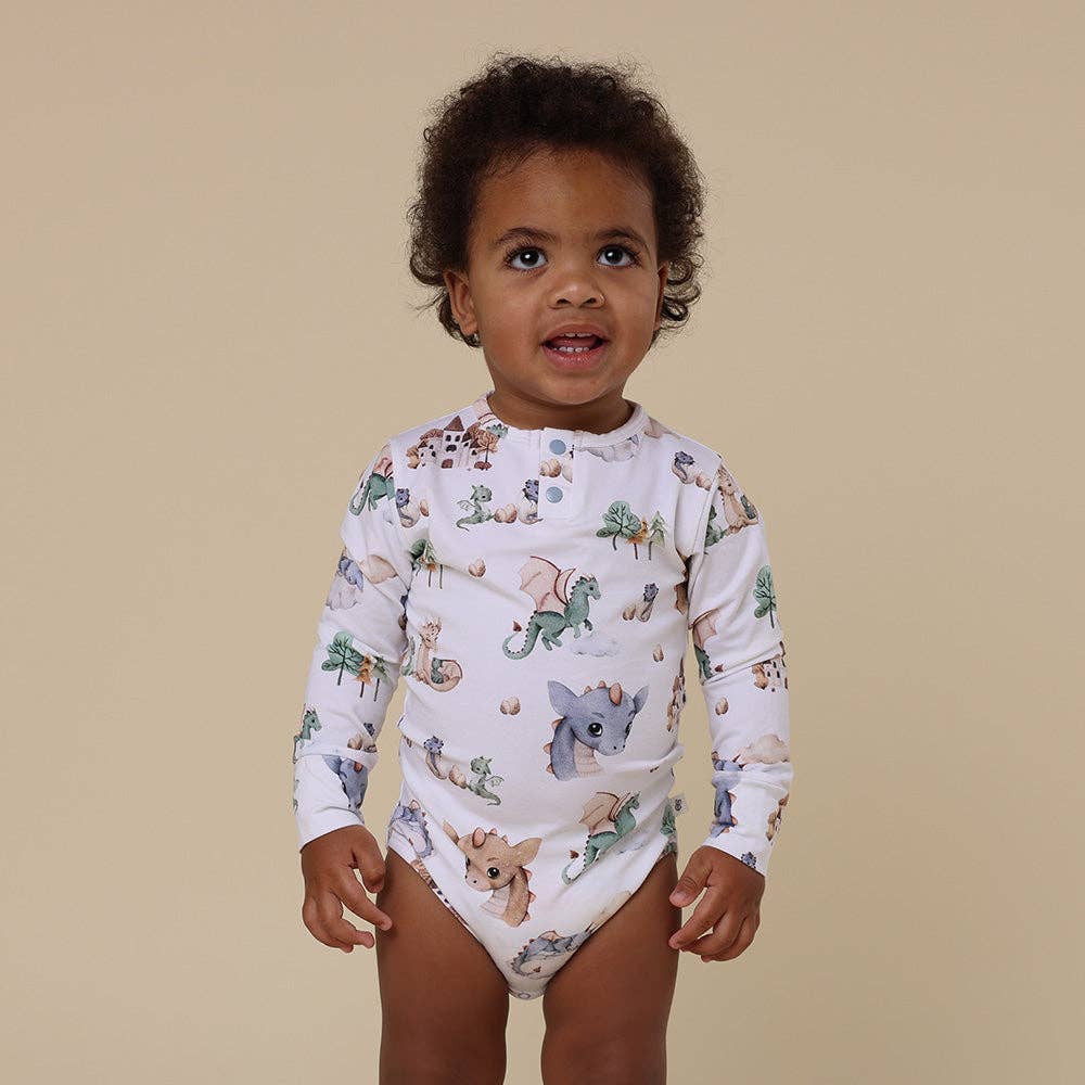 Snuggle Hunny - Dragon Long Sleeve Organic Bodysuit