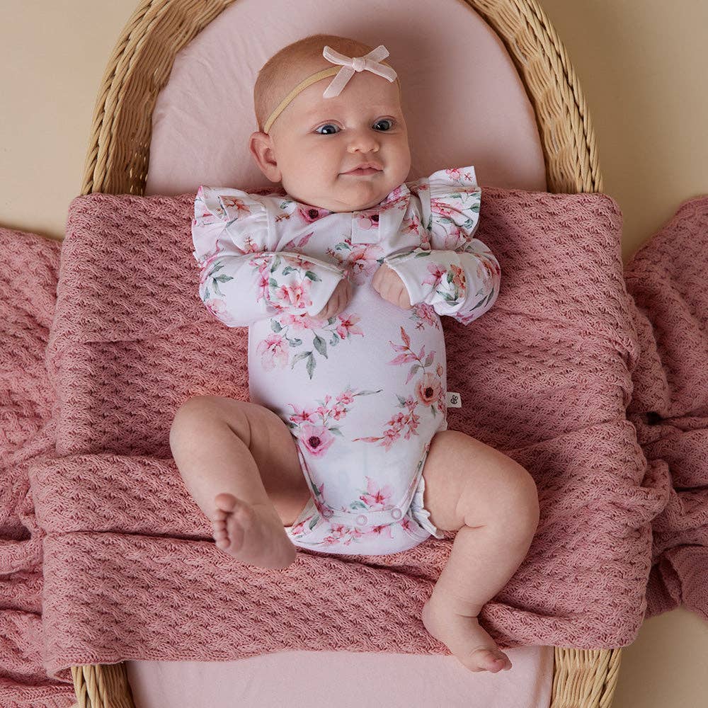 Snuggle Hunny - Camille Long Sleeve Organic Bodysuit with Frill