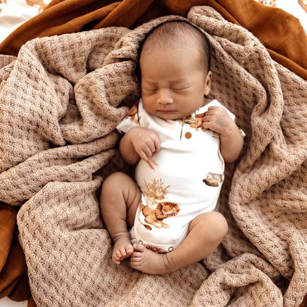 Snuggle Hunny - Lion Short Sleeve Organic Bodysuit