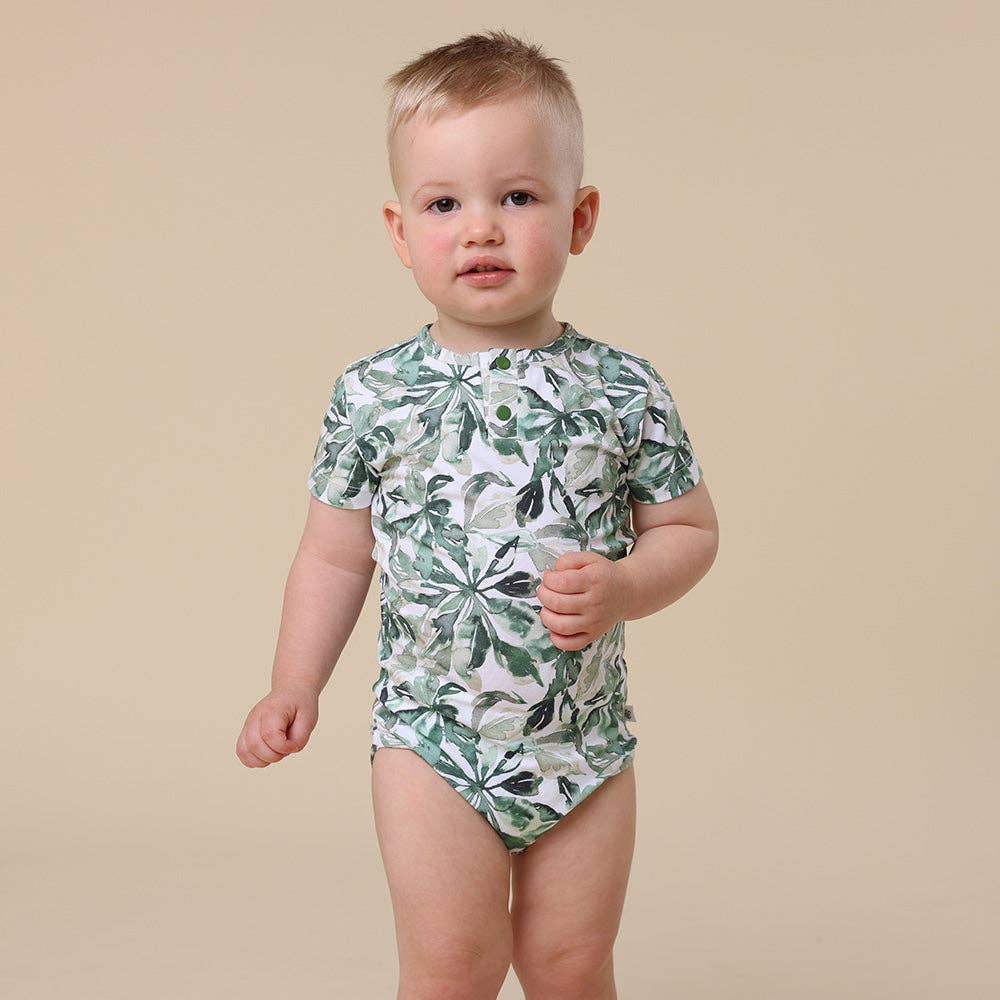 Snuggle Hunny - Evergreen Short Sleeve Organic Bodysuit
