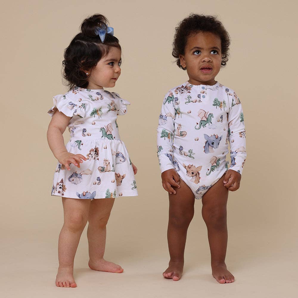Snuggle Hunny - Dragon Long Sleeve Organic Bodysuit