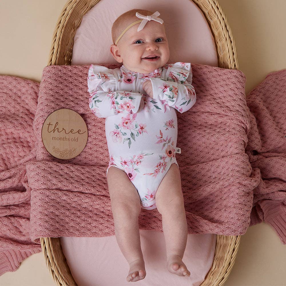 Snuggle Hunny - Camille Long Sleeve Organic Bodysuit with Frill