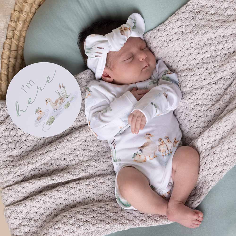 Snuggle Hunny - Duck Pond Long Sleeve Organic Bodysuit