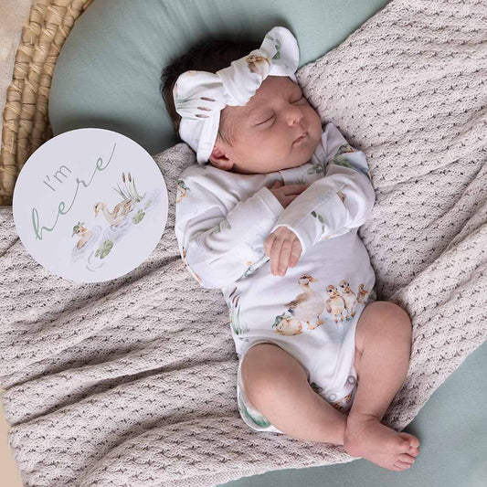 Snuggle Hunny - Duck Pond Long Sleeve Organic Bodysuit