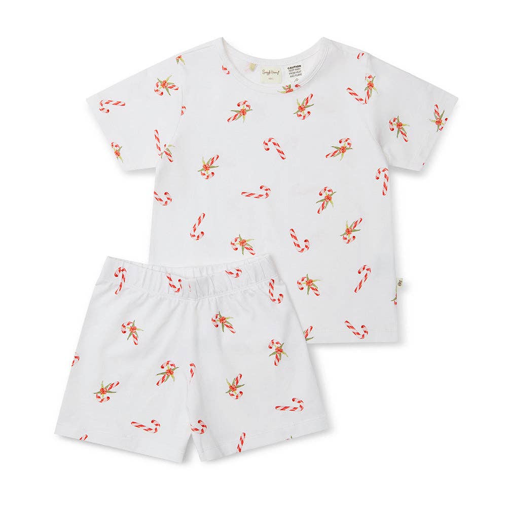 Snuggle Hunny - Candy Cane Organic Kids PJ Set