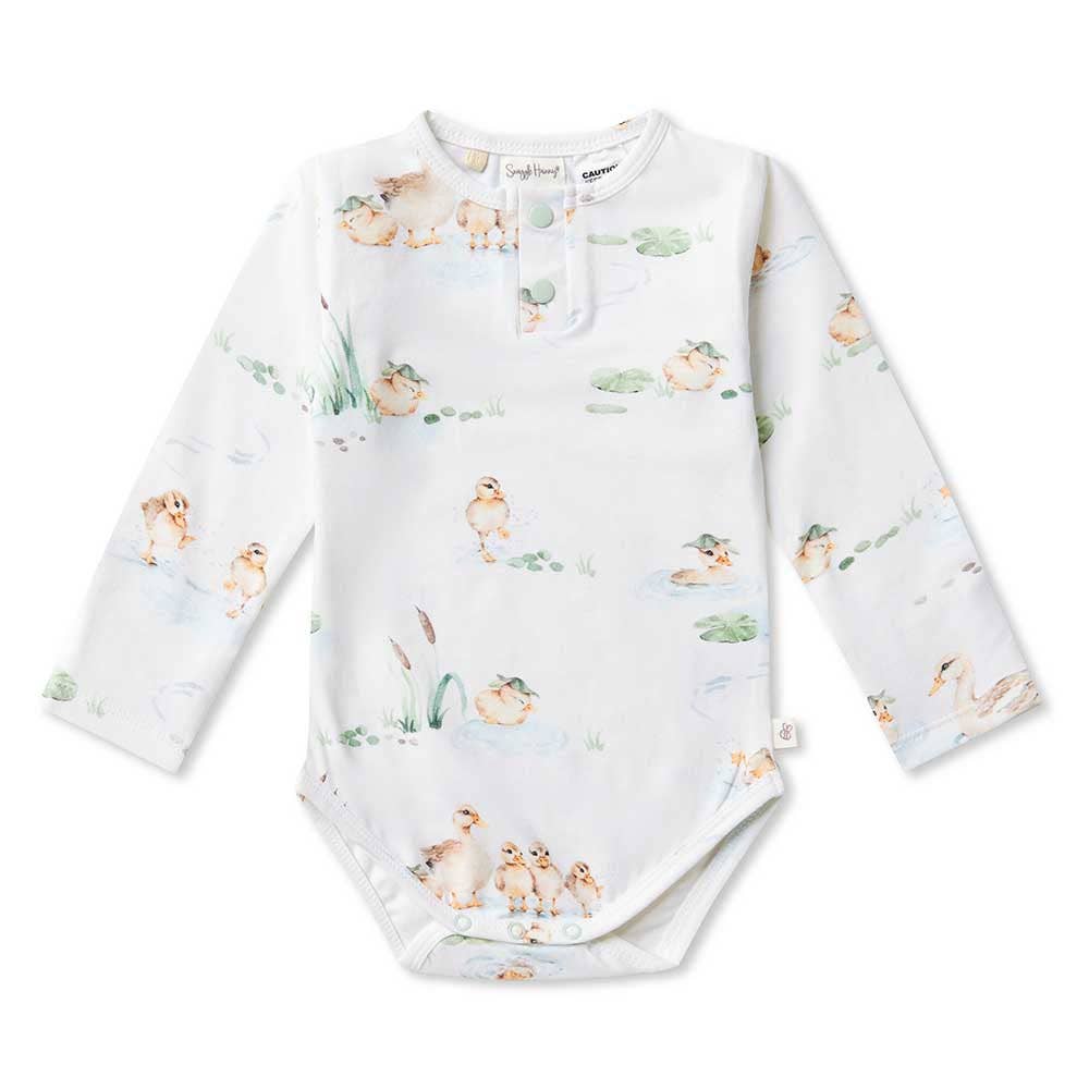 Snuggle Hunny - Duck Pond Long Sleeve Organic Bodysuit