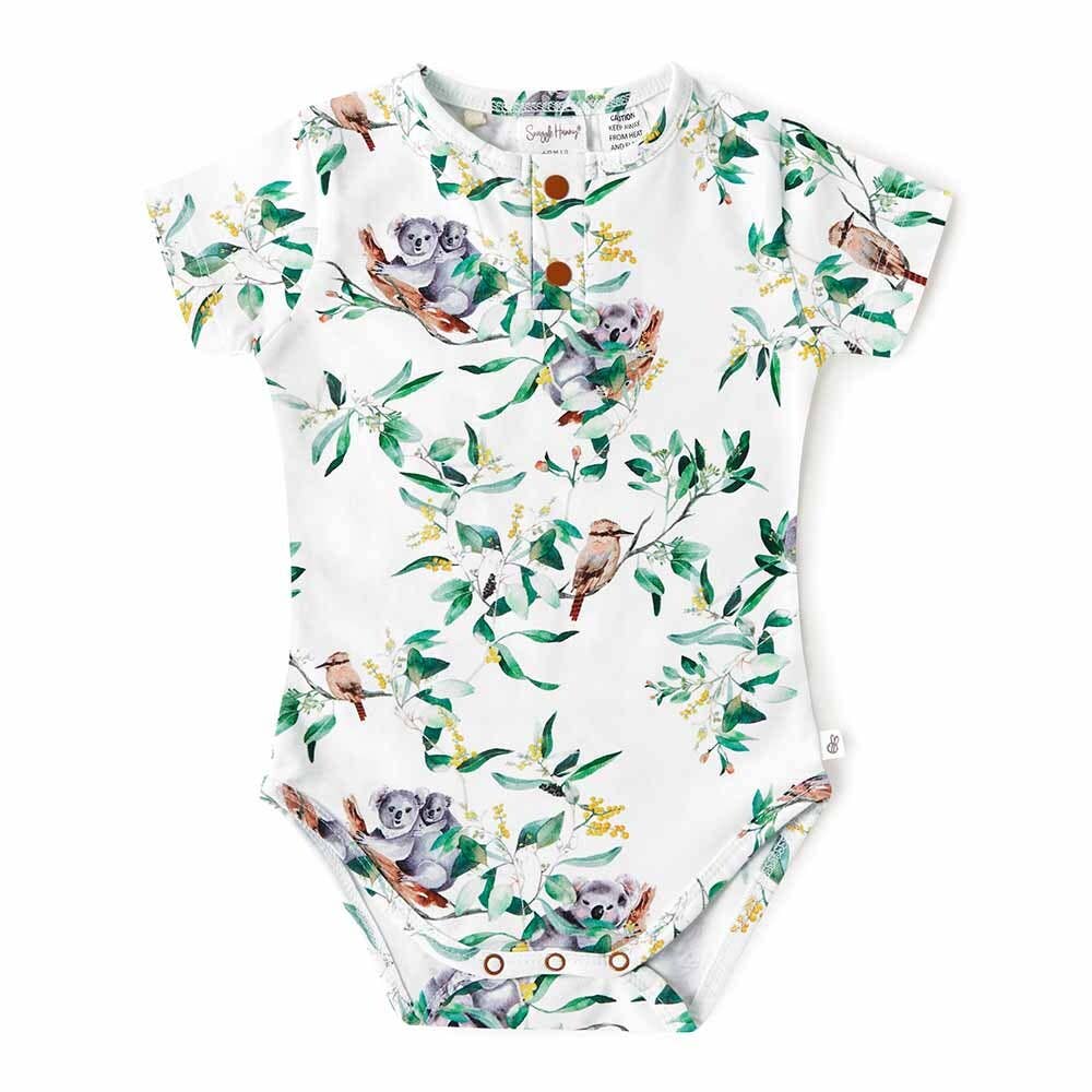Snuggle Hunny - Eucalypt Short Sleeve Organic Bodysuit