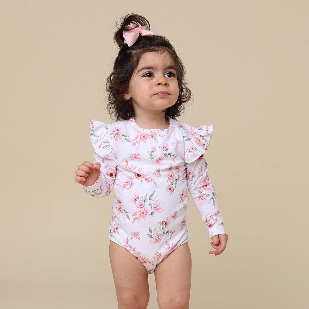 Snuggle Hunny - Camille Long Sleeve Organic Bodysuit with Frill
