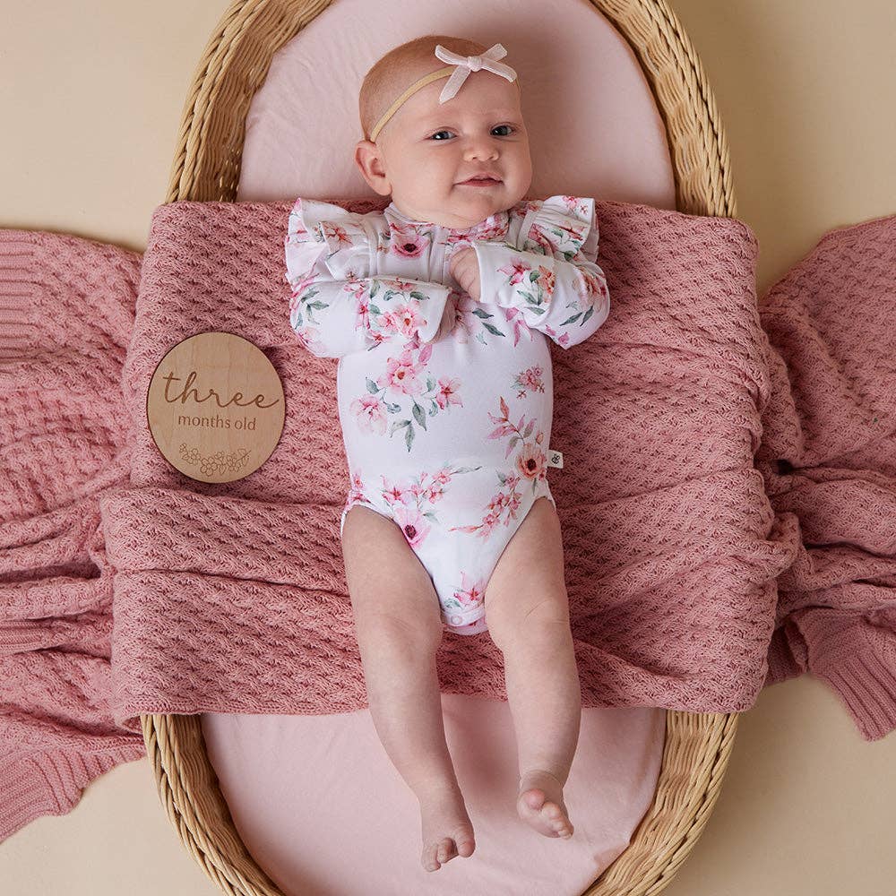 Snuggle Hunny - Camille Long Sleeve Organic Bodysuit with Frill