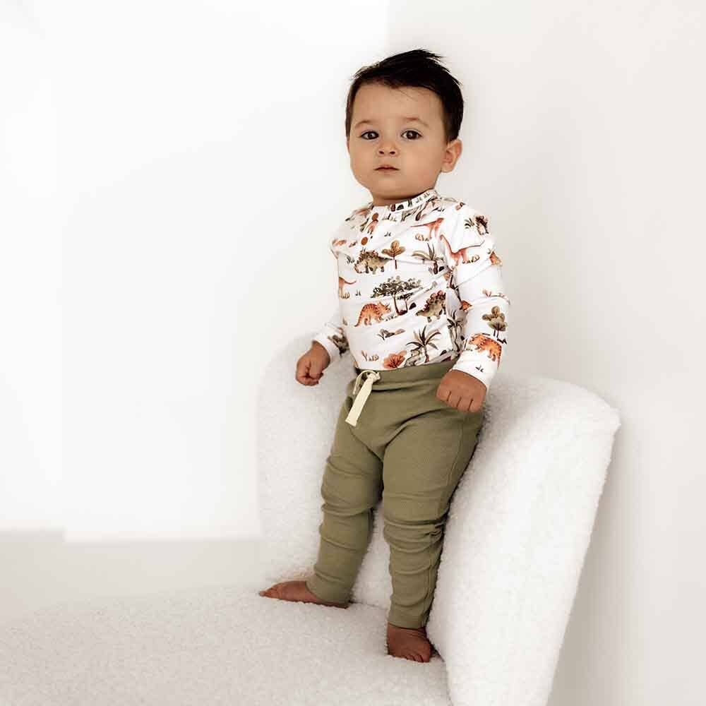 Snuggle Hunny - Dino Long Sleeve Organic Bodysuit
