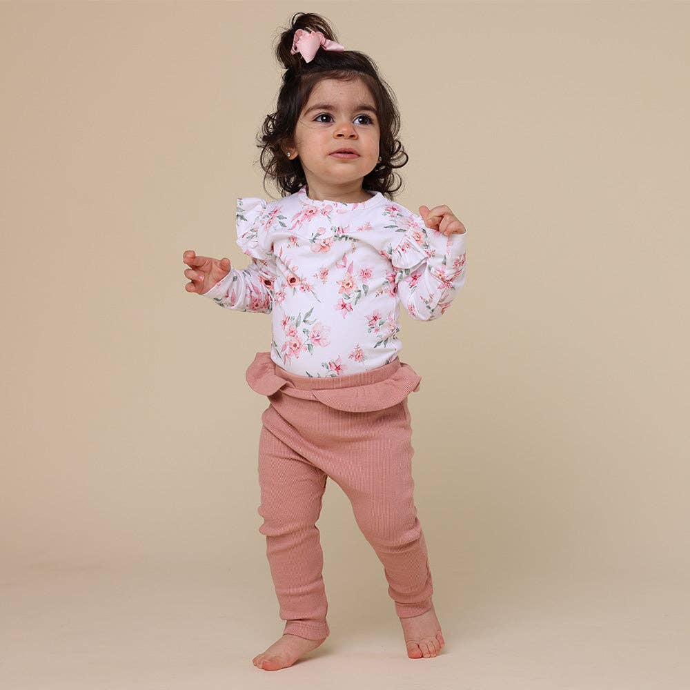 Snuggle Hunny - Camille Long Sleeve Organic Bodysuit with Frill
