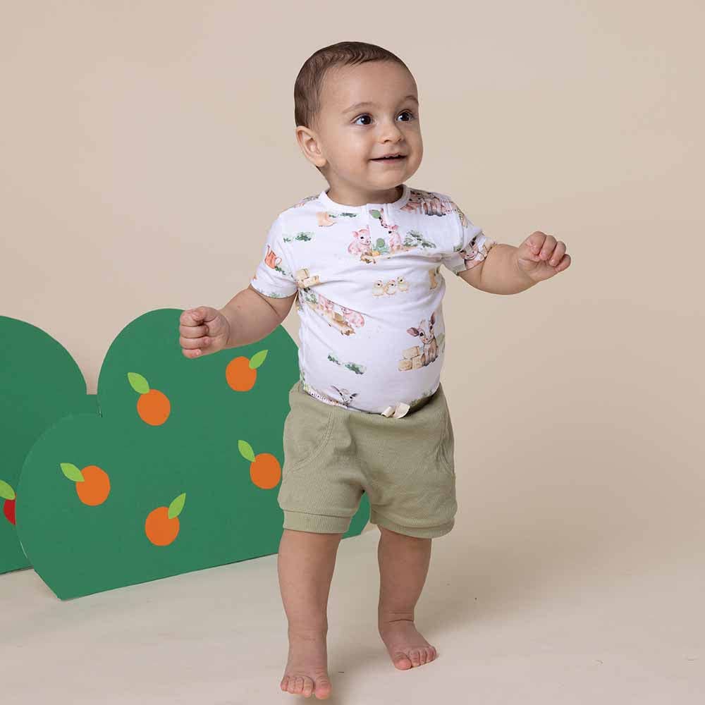 Snuggle Hunny - Farm Short Sleeve Organic Bodysuit