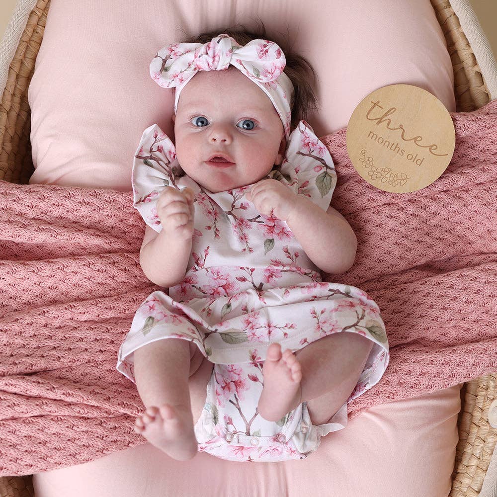 Snuggle Hunny - Cherry Blossom Short Sleeve Organic Dress