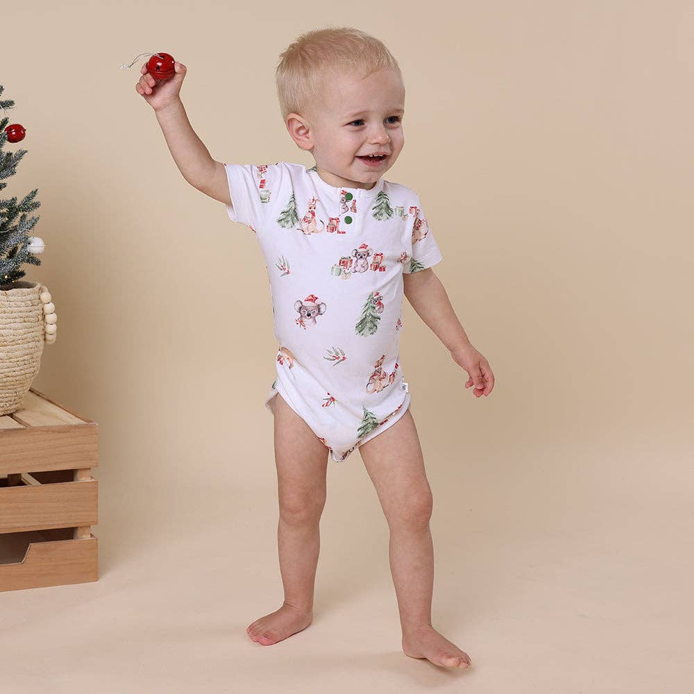 Snuggle Hunny - Kangas & Koalas Short Sleeve Organic Bodysuit