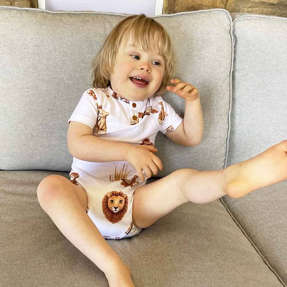 Snuggle Hunny - Lion Short Sleeve Organic Bodysuit
