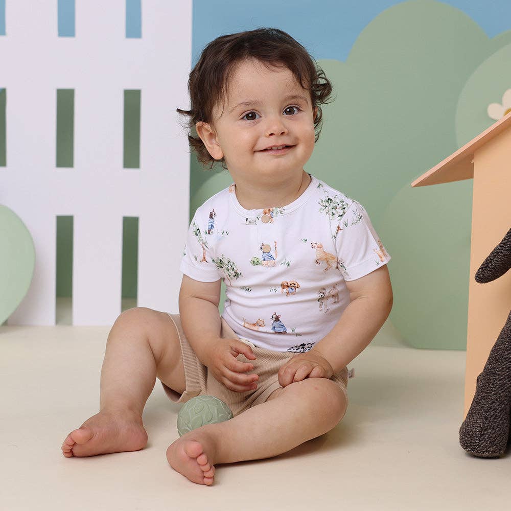 Snuggle Hunny - Dog Park Short Sleeve Organic Bodysuit