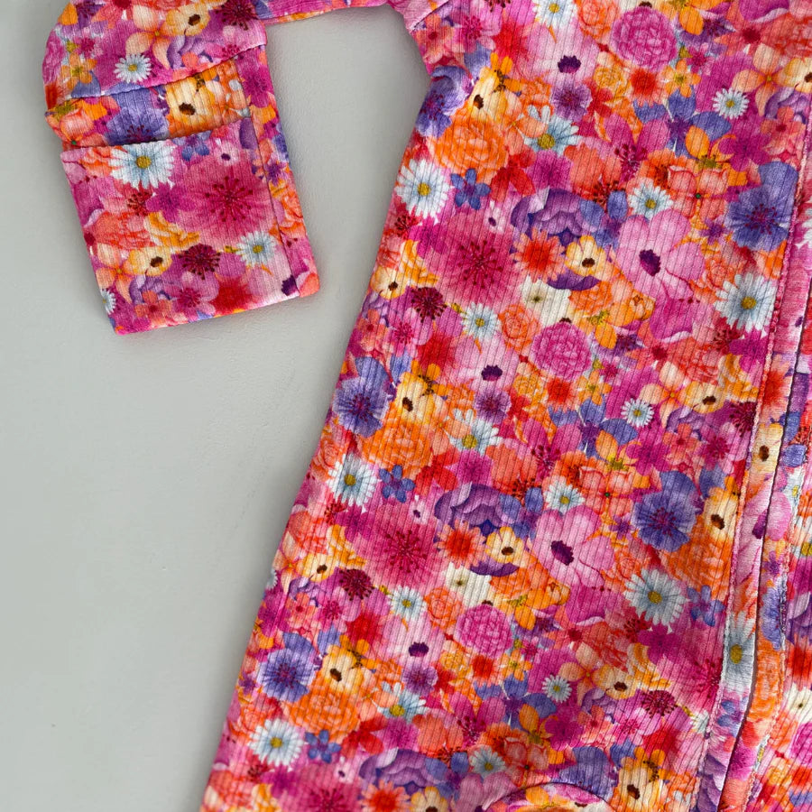 Lil Miimie Bamboo Zipper Onesie - Blossom