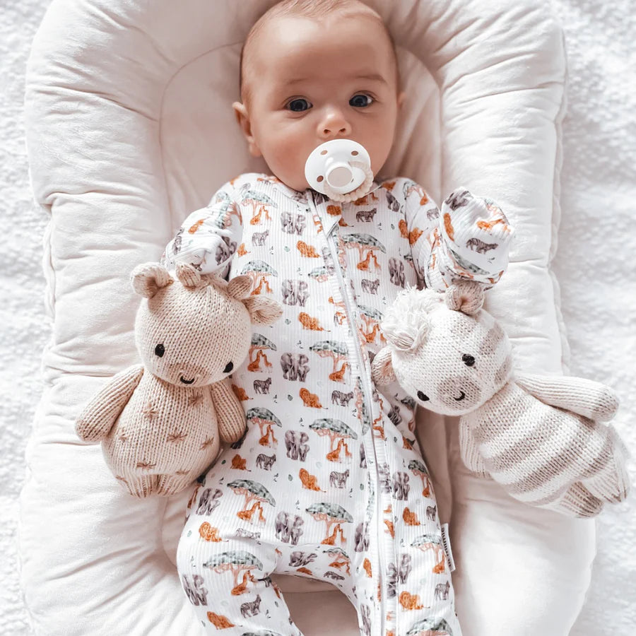 Lil Miimie Bamboo Zipper Onesie - Safari