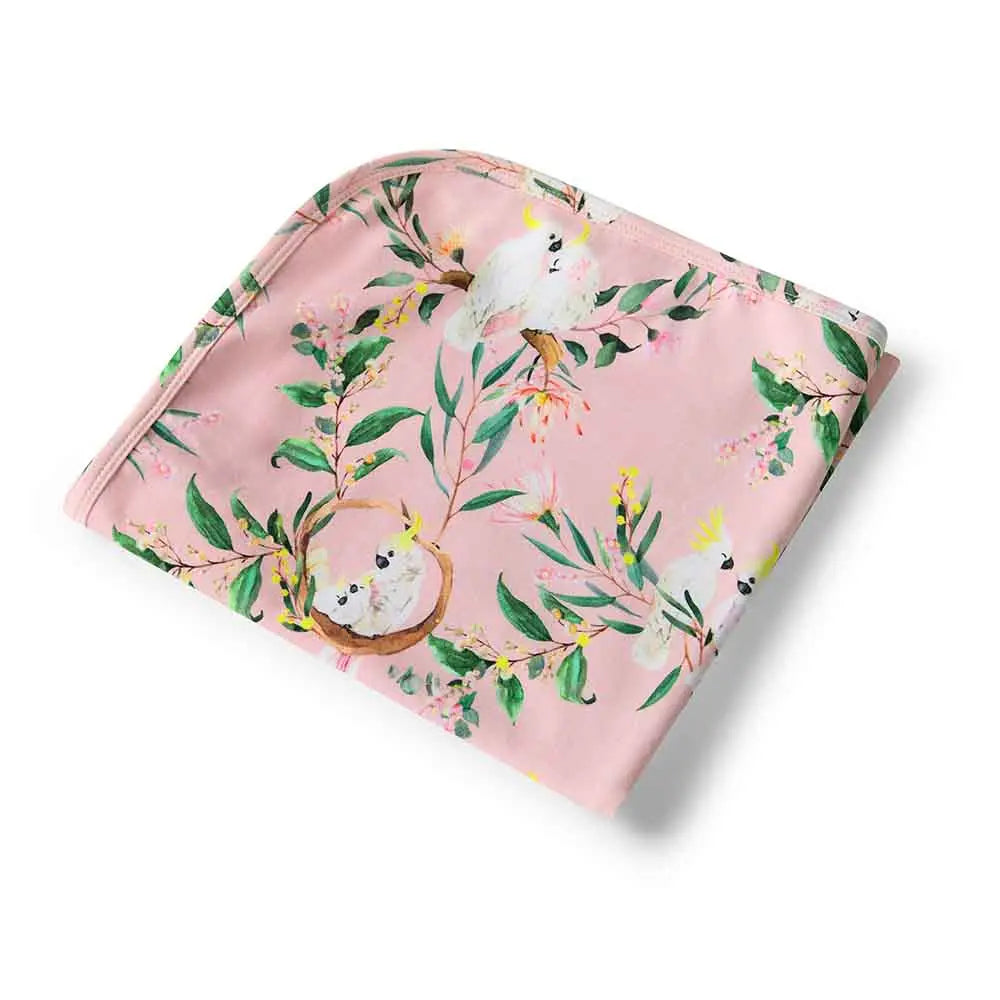 Snuggle Hunny - Cockatoo Organic Jersey Wrap & Topknot Set