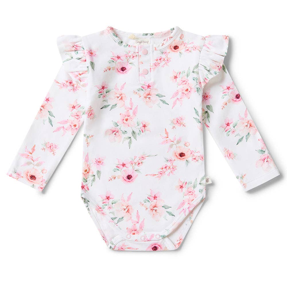 Snuggle Hunny - Camille Long Sleeve Organic Bodysuit with Frill