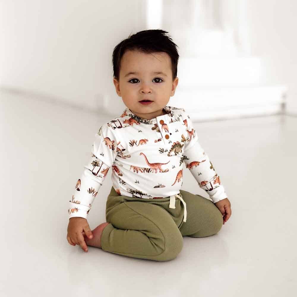Snuggle Hunny - Dino Long Sleeve Organic Bodysuit