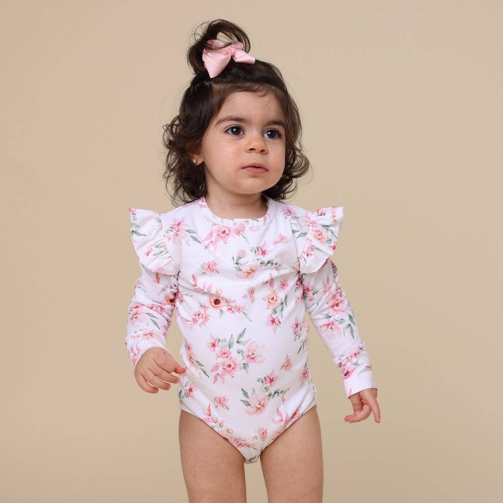 Snuggle Hunny - Camille Long Sleeve Organic Bodysuit with Frill