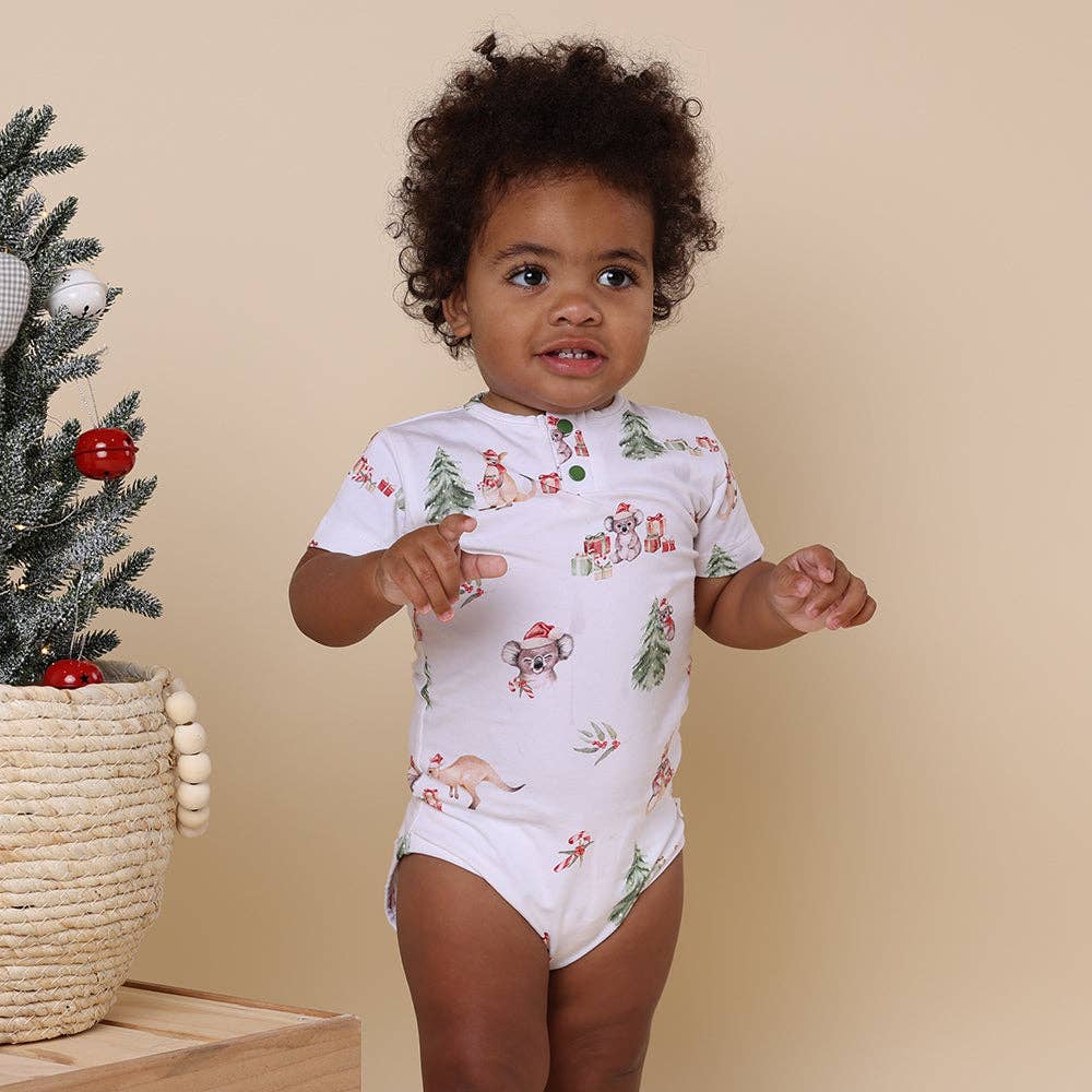 Snuggle Hunny - Kangas & Koalas Short Sleeve Organic Bodysuit