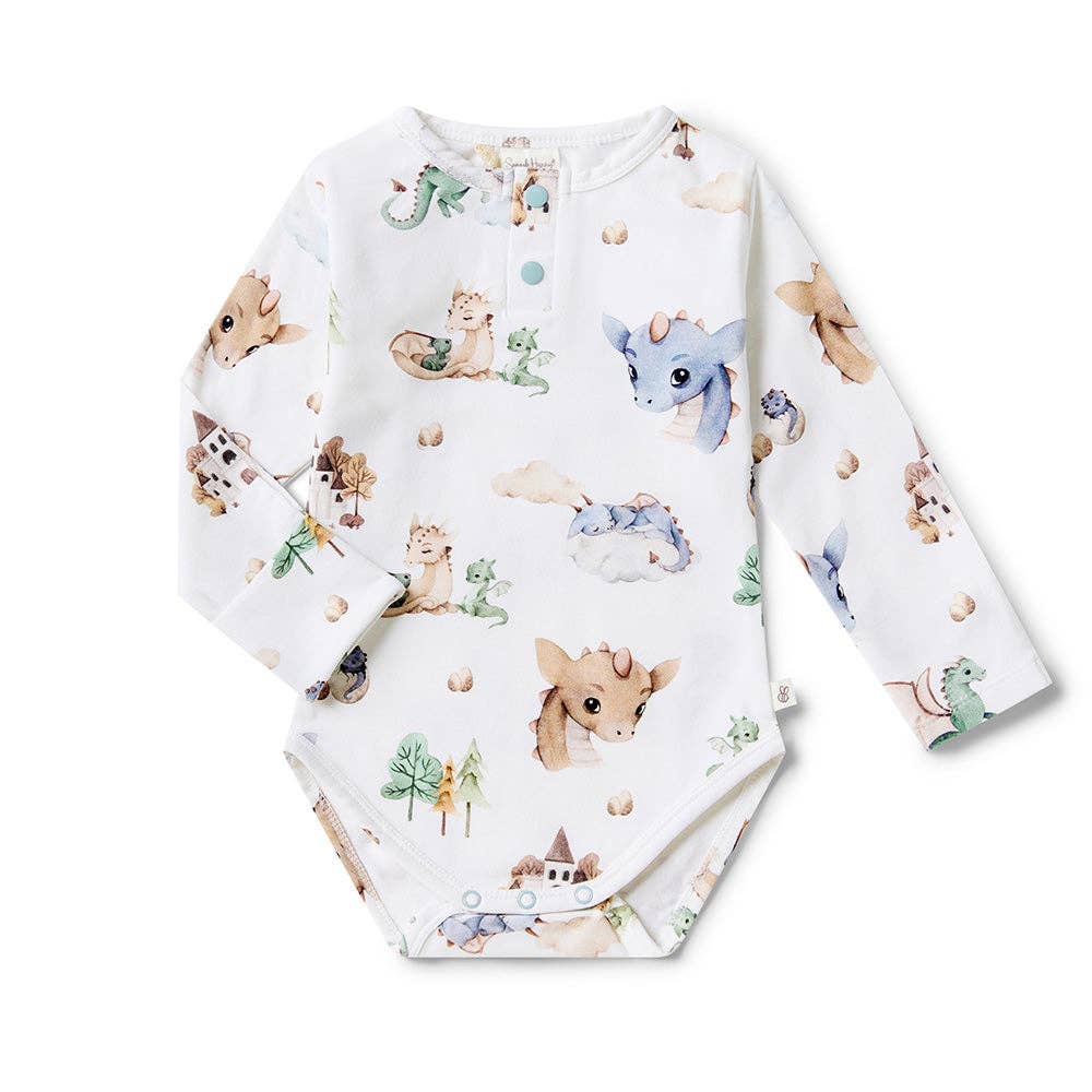 Snuggle Hunny - Dragon Long Sleeve Organic Bodysuit