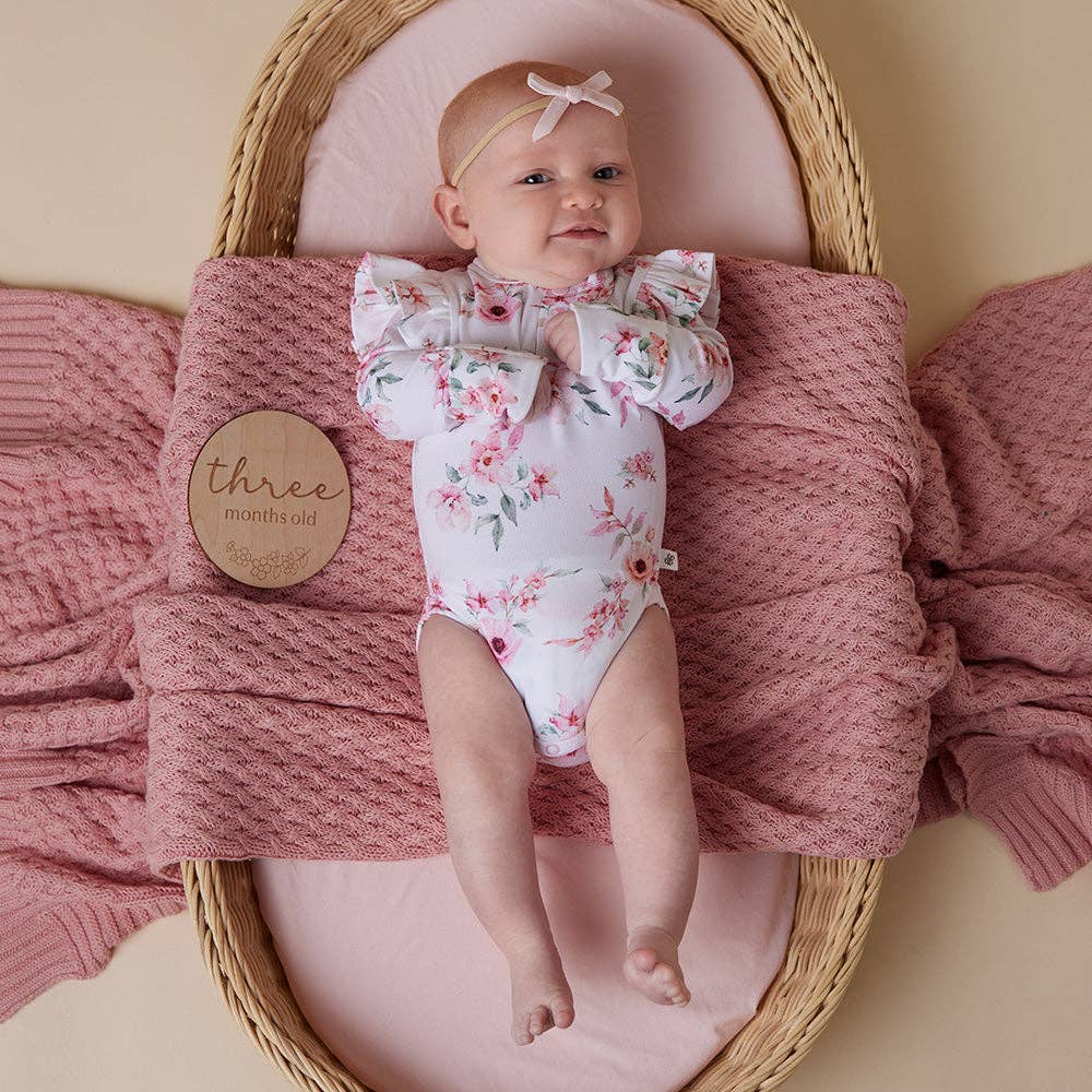 Snuggle Hunny - Camille Long Sleeve Organic Bodysuit with Frill