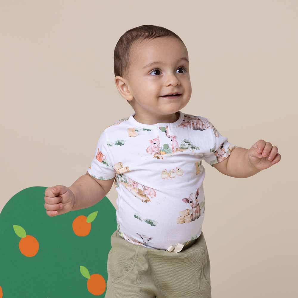 Snuggle Hunny - Farm Short Sleeve Organic Bodysuit