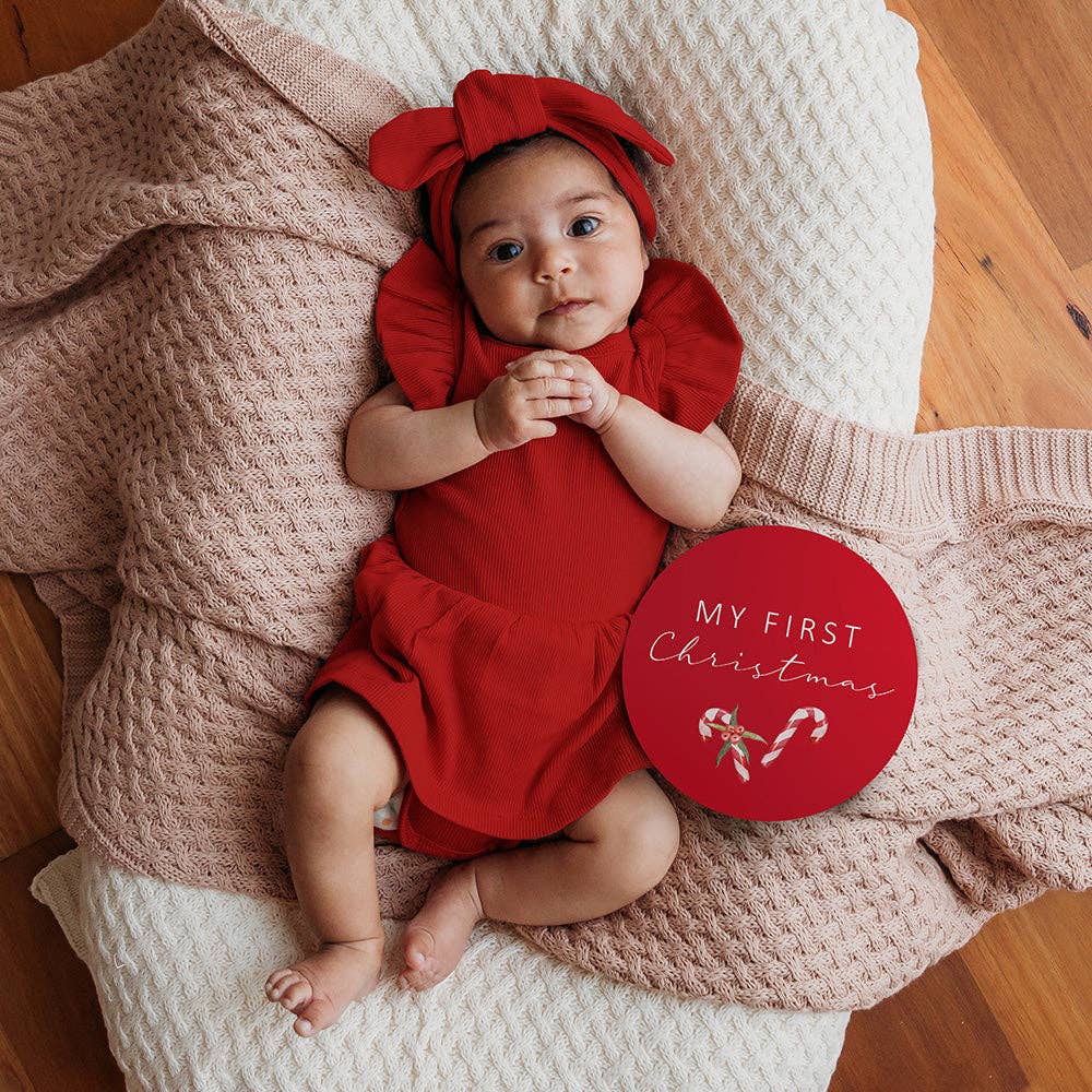 Snuggle Hunny - Red Short Sleeve Organic Dress