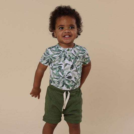 Snuggle Hunny - Evergreen Short Sleeve Organic Bodysuit