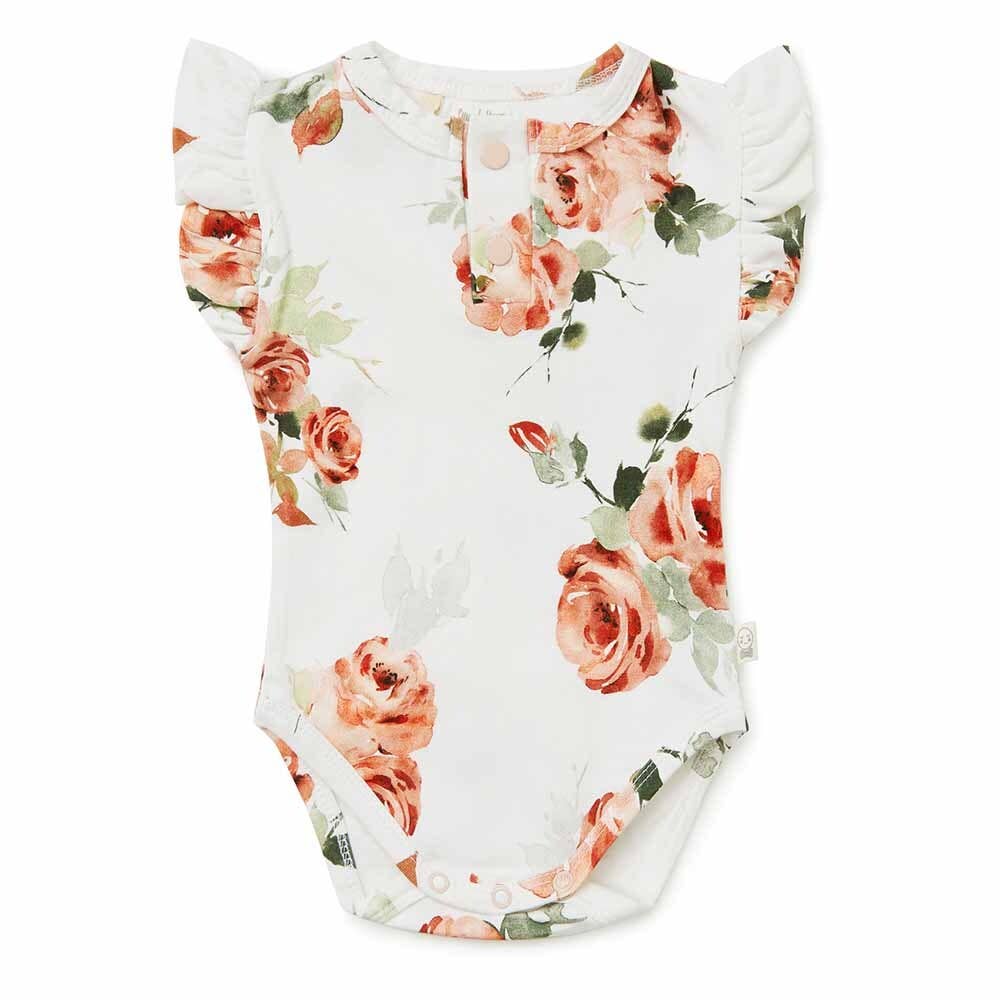 Snuggle Hunny - Rosebud Short Sleeve Organic Bodysuit