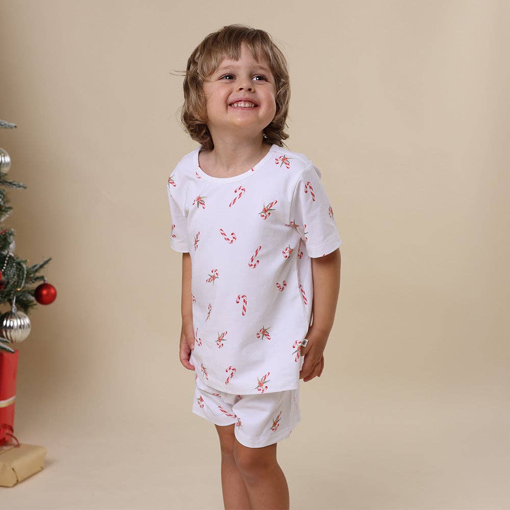 Snuggle Hunny - Candy Cane Organic Kids PJ Set