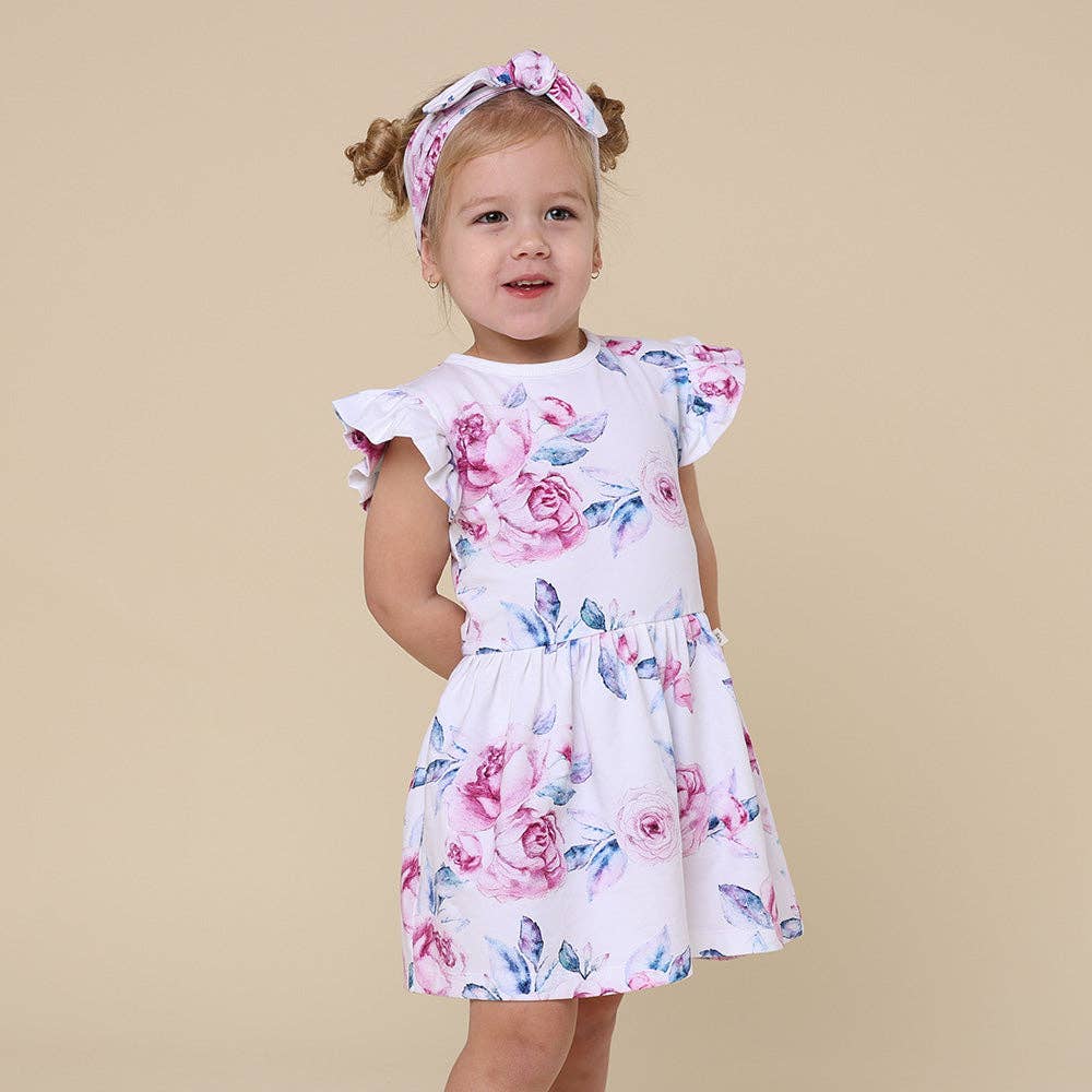 Snuggle Hunny - Lilac Skies Short Sleeve Organic Dress