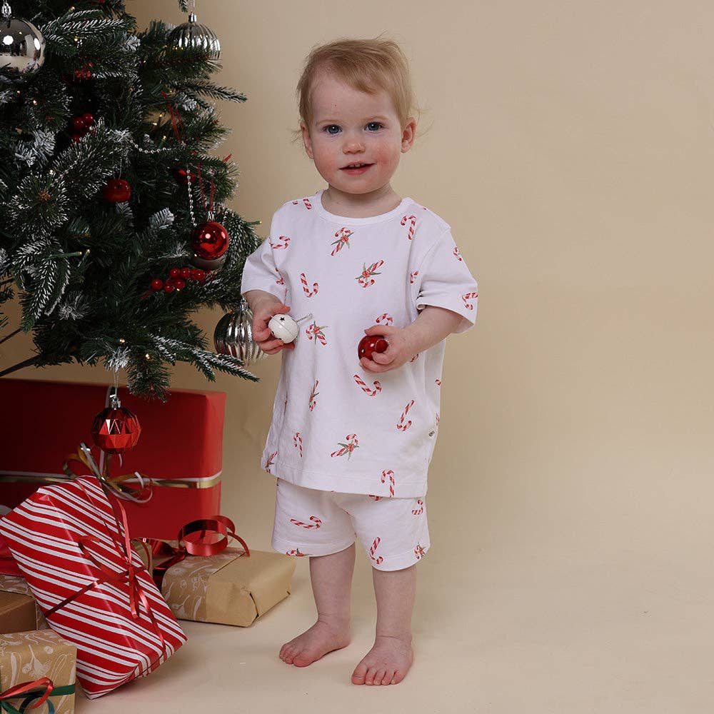 Snuggle Hunny - Candy Cane Organic Kids PJ Set