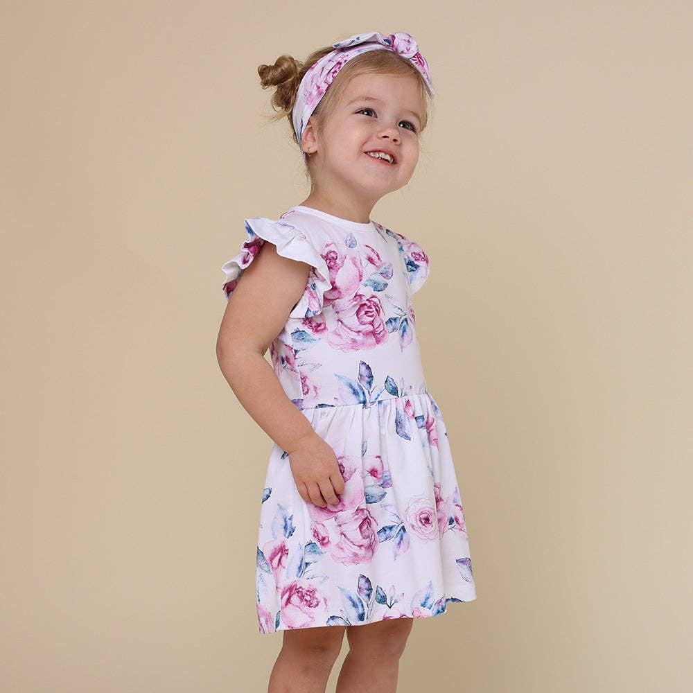 Snuggle Hunny - Lilac Skies Short Sleeve Organic Dress