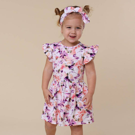 Snuggle Hunny - Blushing Beauty Short Sleeve Organic Dress