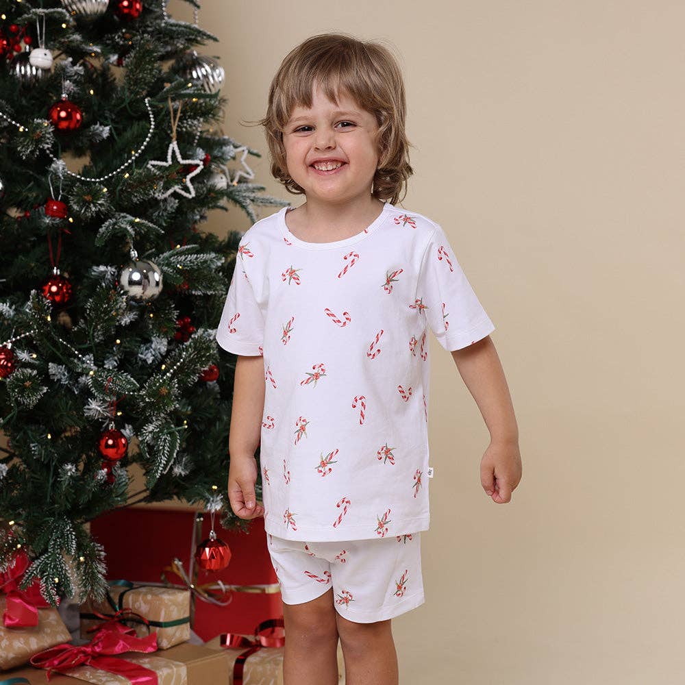 Snuggle Hunny - Candy Cane Organic Kids PJ Set