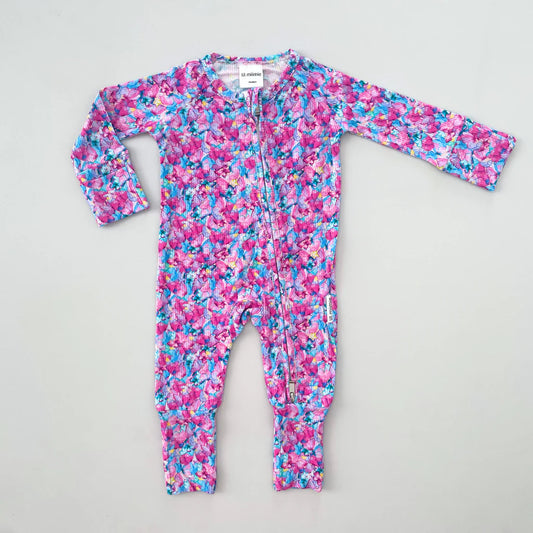 Lil Miimie Bamboo Zipper Onesie - Butterfly Dreams