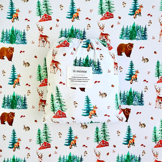 Lil Miimie Bamboo Cot Sheet - Woodland Animals