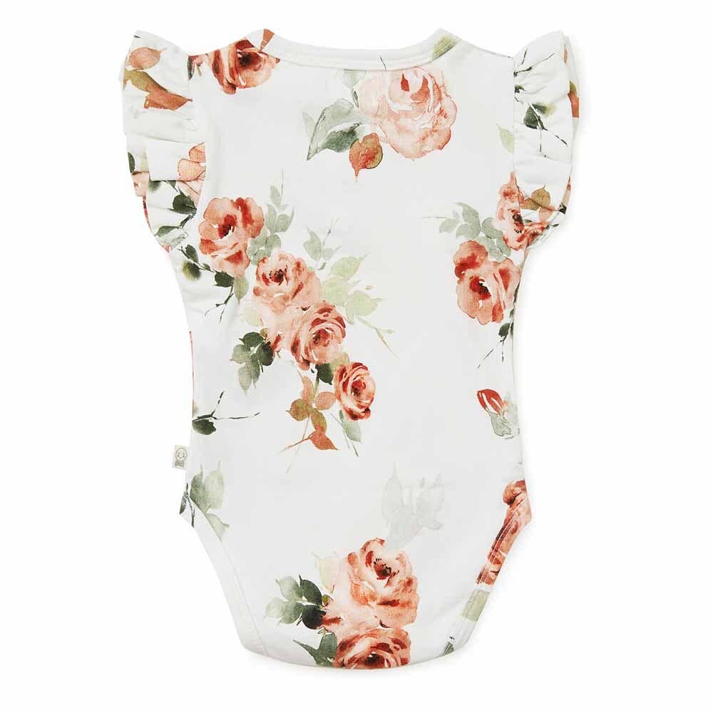 Snuggle Hunny - Rosebud Short Sleeve Organic Bodysuit