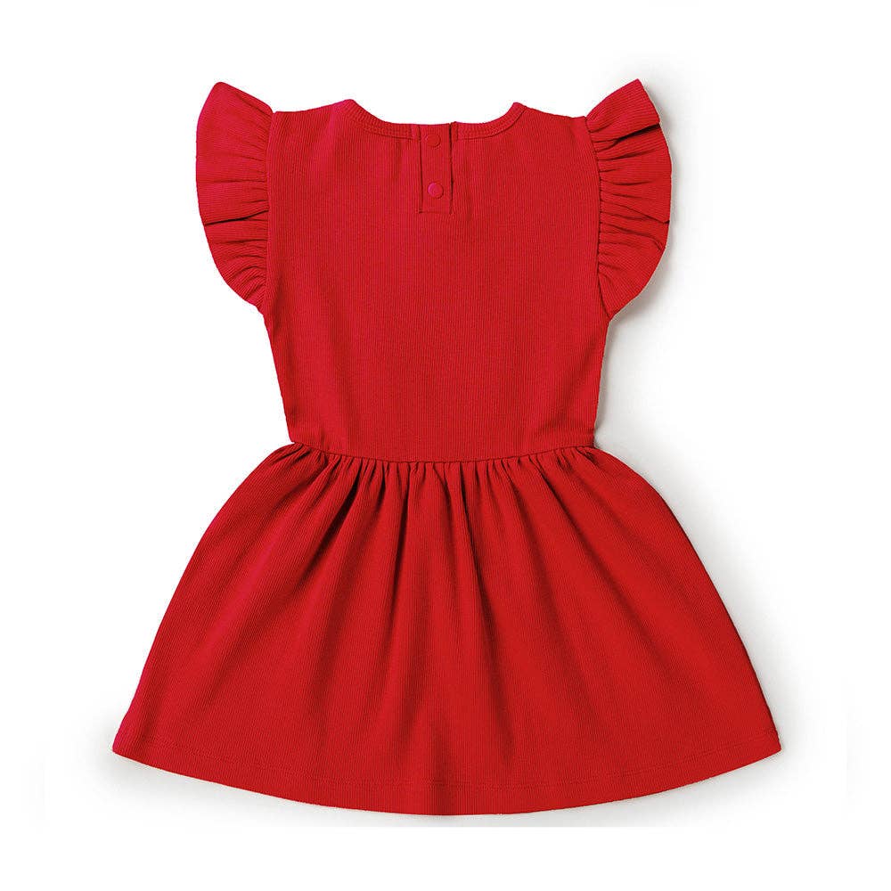 Snuggle Hunny - Red Short Sleeve Organic Dress