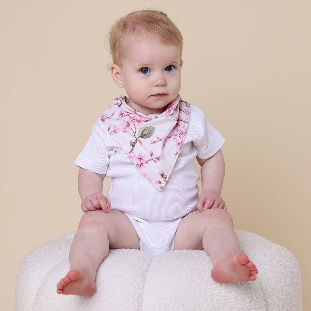 Snuggle Hunny - Cherry Blossom Organic Dribble Bib